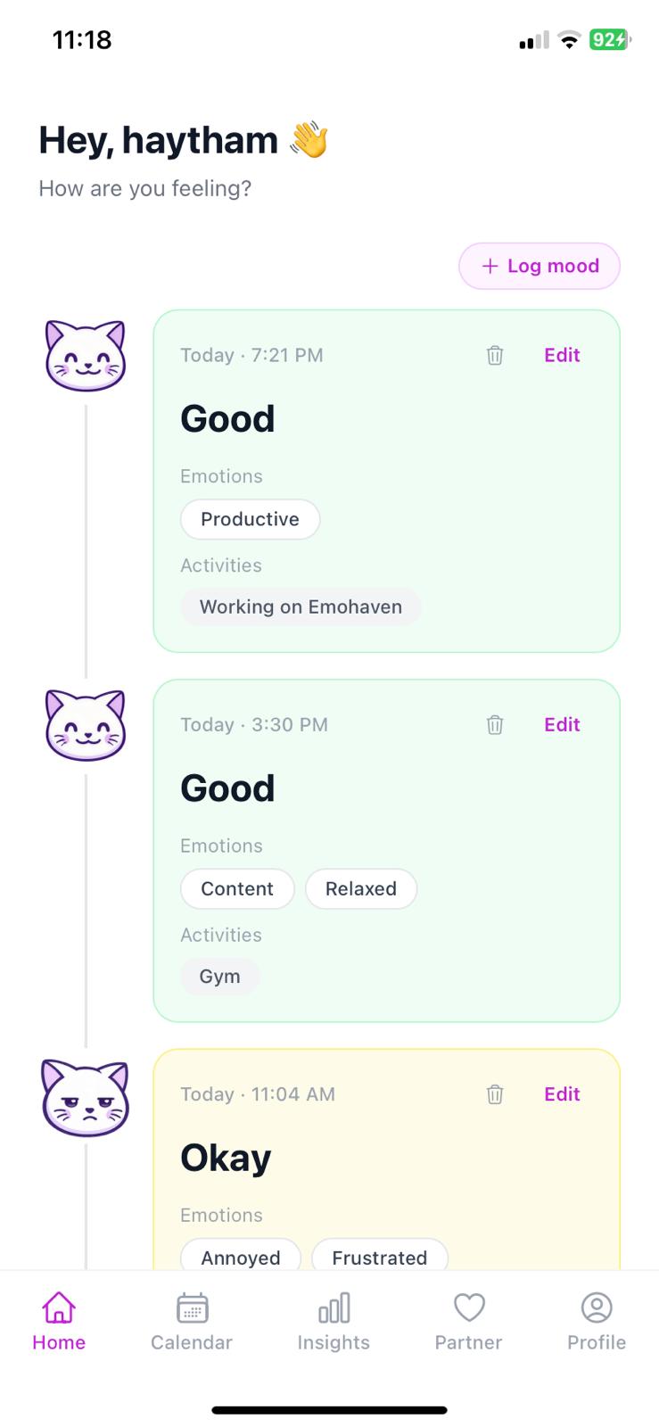 Timeline experience