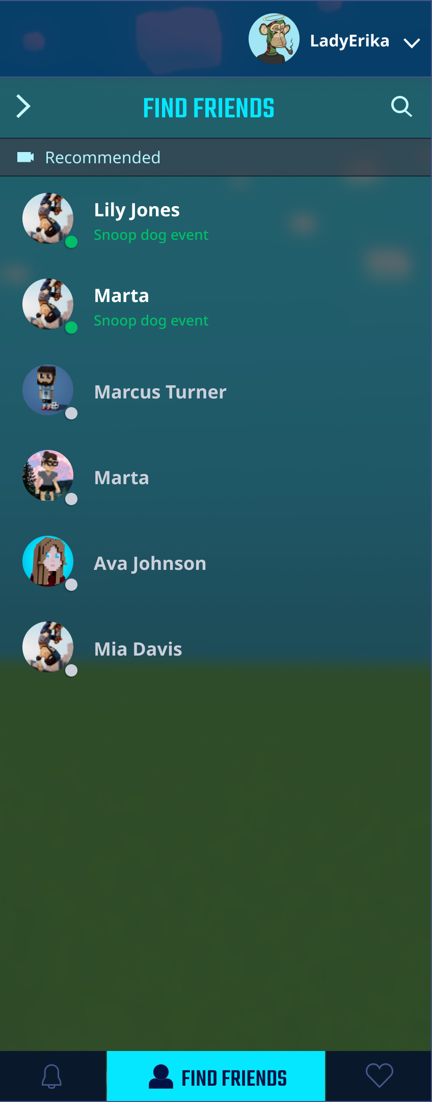 Social panel — screen 2